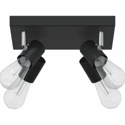 vidaXL Plafondspot met schijnwerpers Zwart 26,5 x 26 x 11,5 cm Metaal