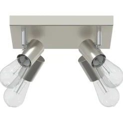 vidaXL Plafondspot met schijnwerpers Nikkel 26,5 x 26 x 11,5 cm Metaal