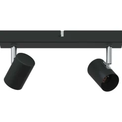 vidaXL Plafondspot met schijnwerpers Zwart 26 x 6,5 x 11,5 cm Metaal