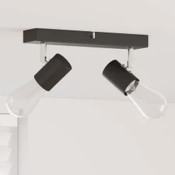 vidaXL Plafondspot met schijnwerpers Zwart 26 x 6,5 x 11,5 cm Metaal