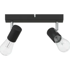 vidaXL Plafondspot met schijnwerpers Zwart 26 x 6,5 x 11,5 cm Metaal