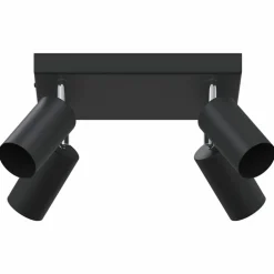 vidaXL Plafondspot met schijnwerpers Zwart 26 x 26 x 16 cm Metaal