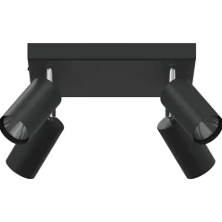 vidaXL Plafondspot met schijnwerpers Zwart 26 x 26 x 16 cm Metaal