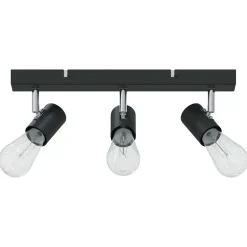 vidaXL Plafondspot met schijnwerpers Zwart 38 x 6,5 x 11,5 cm Metaal