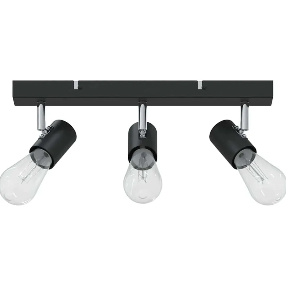 vidaXL Plafondspot met schijnwerpers Zwart 38 x 6,5 x 11,5 cm Metaal