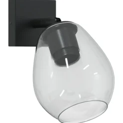 vidaXL Plafondspot Zwart 13 x 13 x 26 cm Glas en Metaal