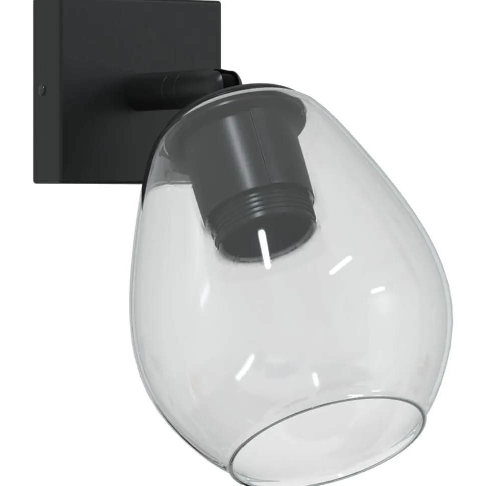 vidaXL Plafondspot Zwart 13 x 13 x 26 cm Glas en Metaal