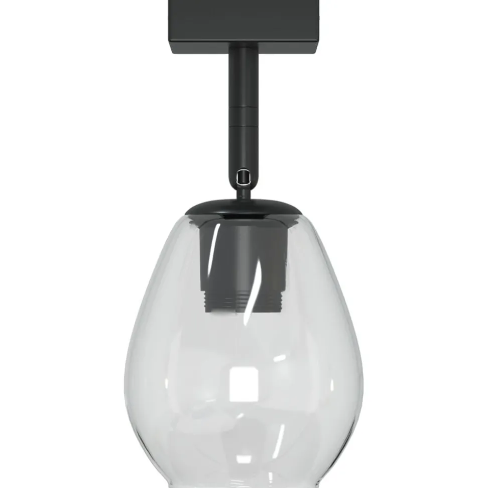 vidaXL Plafondspot Zwart 13 x 13 x 26 cm Glas en Metaal