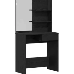 vidaXL Plafondtafel Zwart Eiken 74,5 x 40 x 141 cm Bewerkt hout
