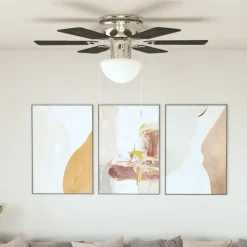 vidaXL Plafondventilator met lamp 82 cm donkerbruin