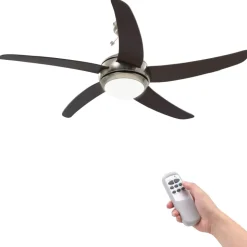 vidaXL Plafondventilator met lamp 128 cm bruin