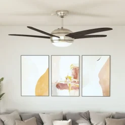 vidaXL Plafondventilator met lamp 128 cm bruin