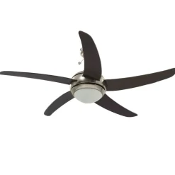 vidaXL Plafondventilator met lamp 128 cm bruin