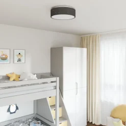 vidaXL Plafonnière met schijnwerpers Zwart 38 x 38 x 13,5 cm Stof