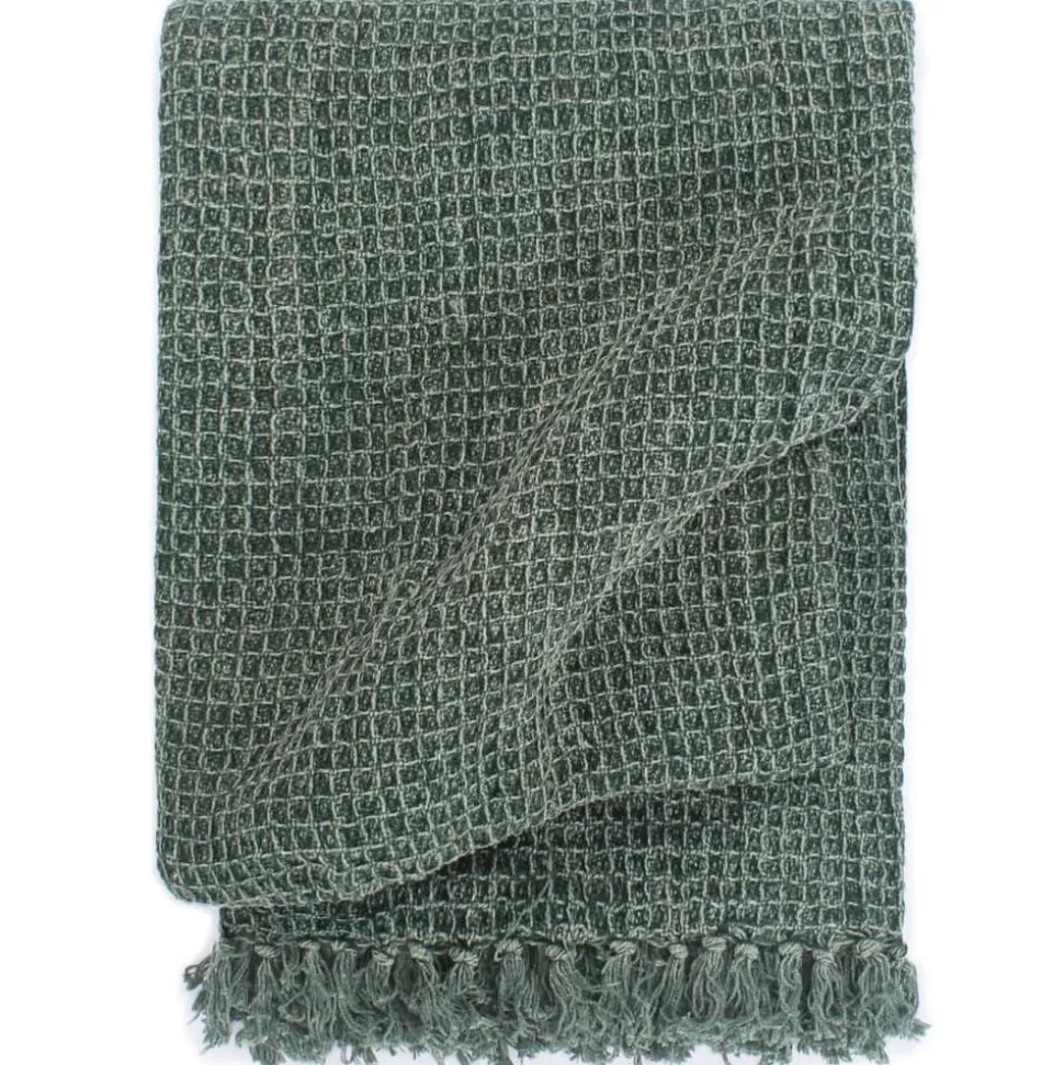 vidaXL Plaid 125x150 cm katoen donkergroen