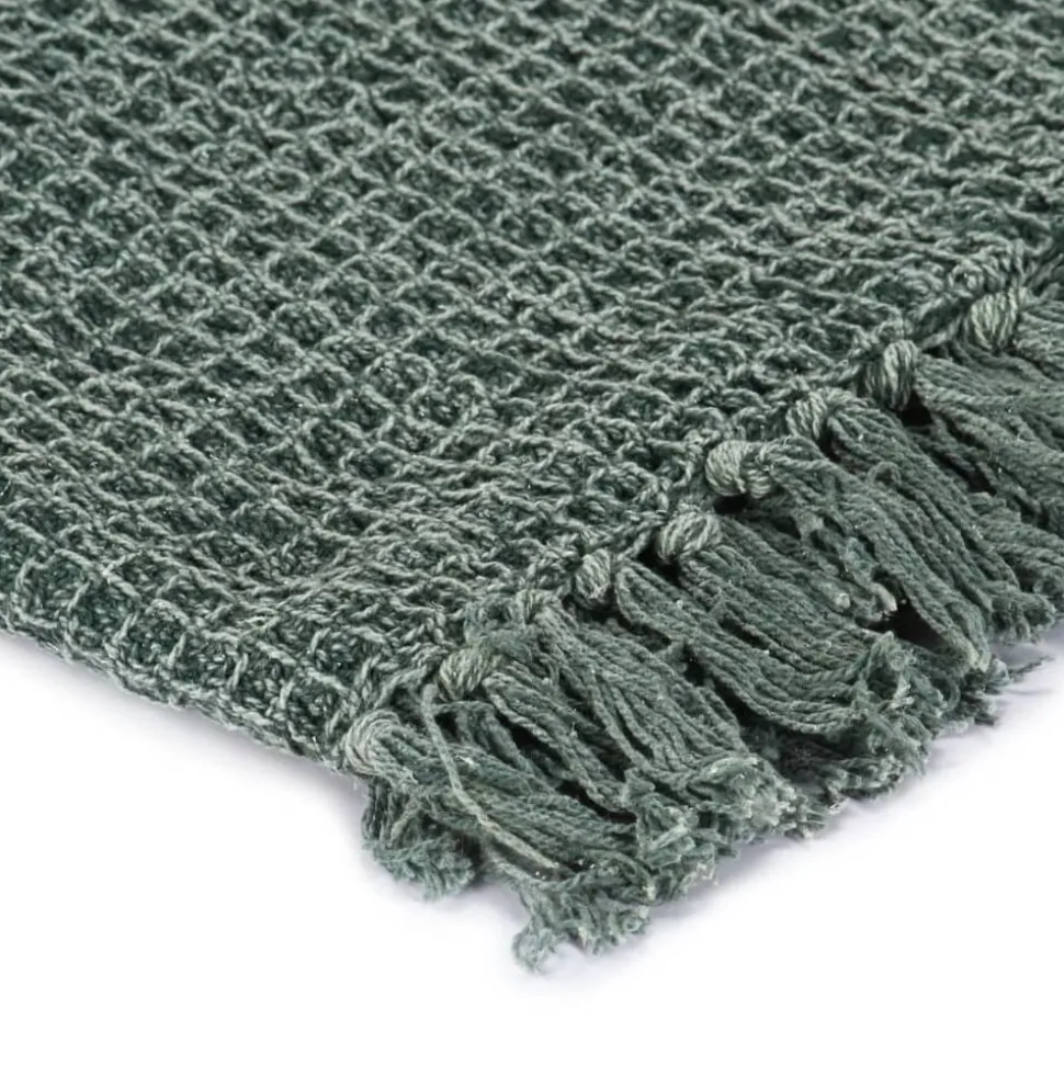 vidaXL Plaid 125x150 cm katoen donkergroen