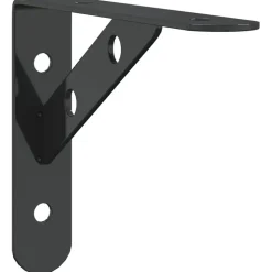 vidaXL Plankdragers 4 st 15x2,5x11,5 cm roestvrijstaal zwart