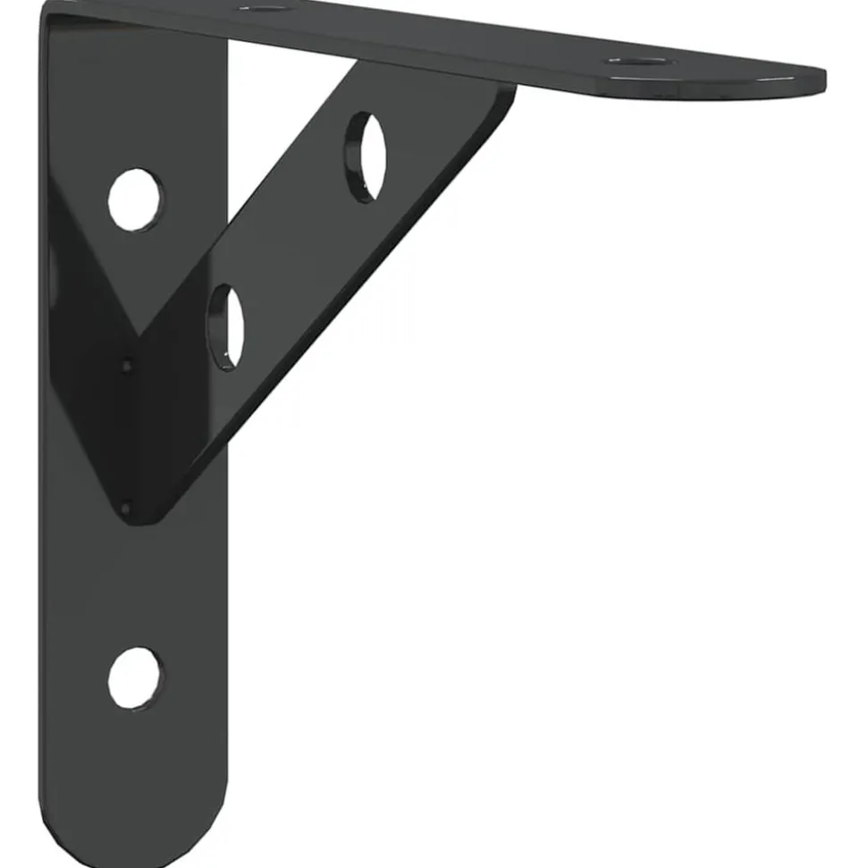 vidaXL Plankdragers 4 st 15x2,5x11,5 cm roestvrijstaal zwart
