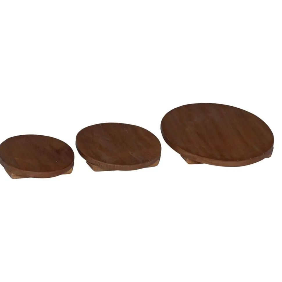 vidaXL Plant Stool 3 pcs Bruin Mahoniehout
