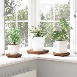 vidaXL Plant Stool 3 pcs Bruin Mahoniehout