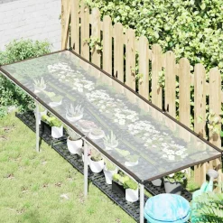 vidaXL Plantenafdekking met zeilringen 1x3 m polyethyleen