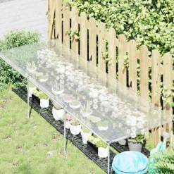 vidaXL Plantenafdekking met zeilringen 1x3 m polyethyleen