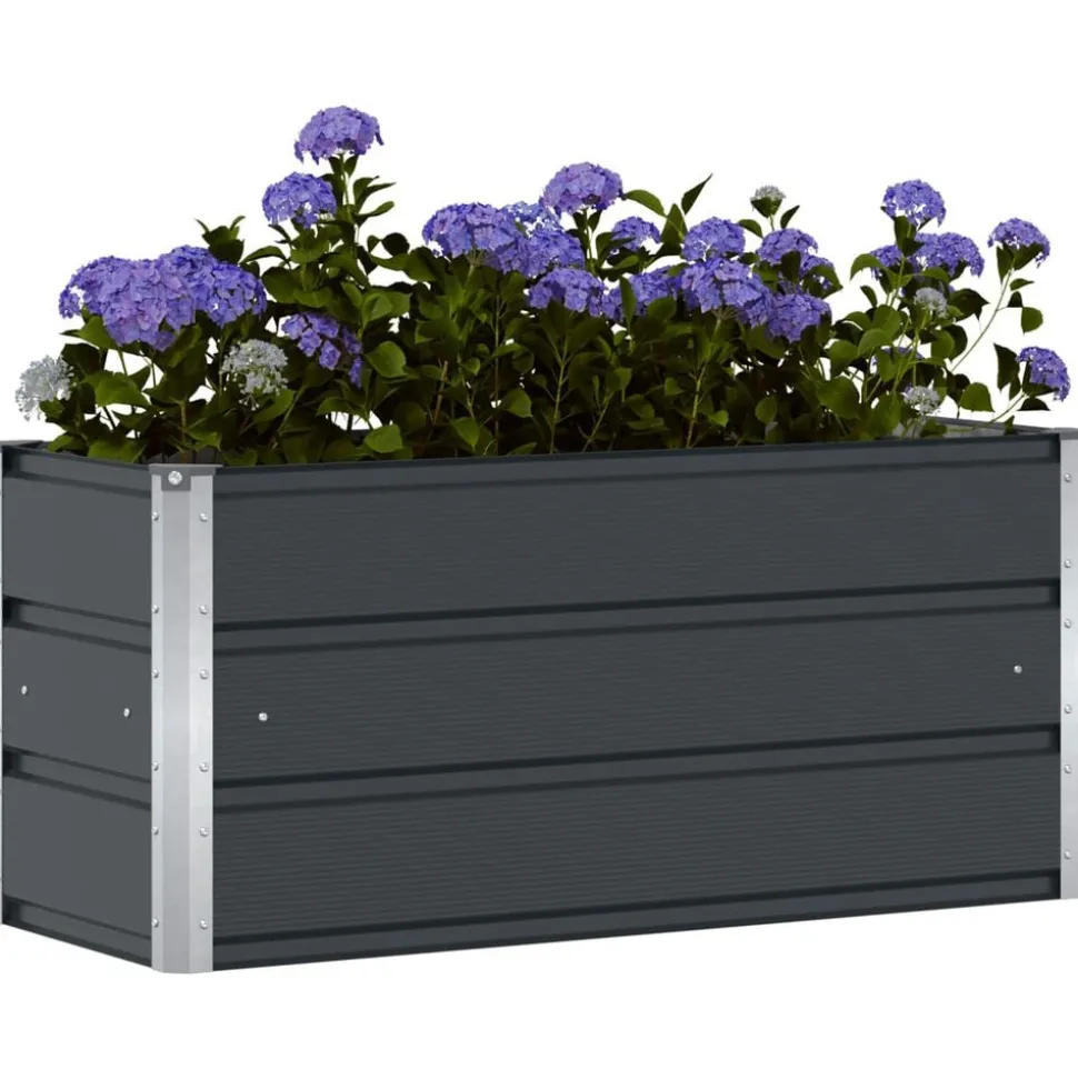 vidaXL Plantenbak Antraciet 100 x 40 x 45 cm Staal