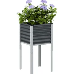 vidaXL Plantenbak Antraciet 45x45x88 cm Staal