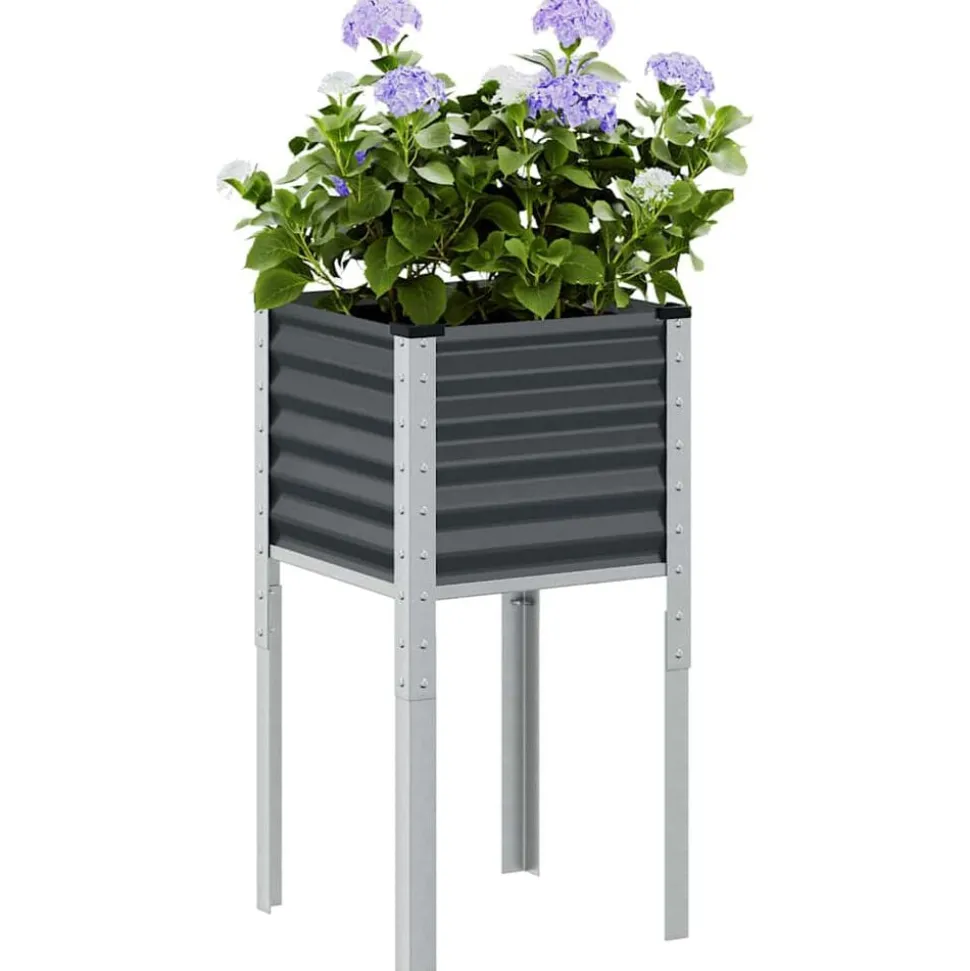 vidaXL Plantenbak Antraciet 45x45x88 cm Staal