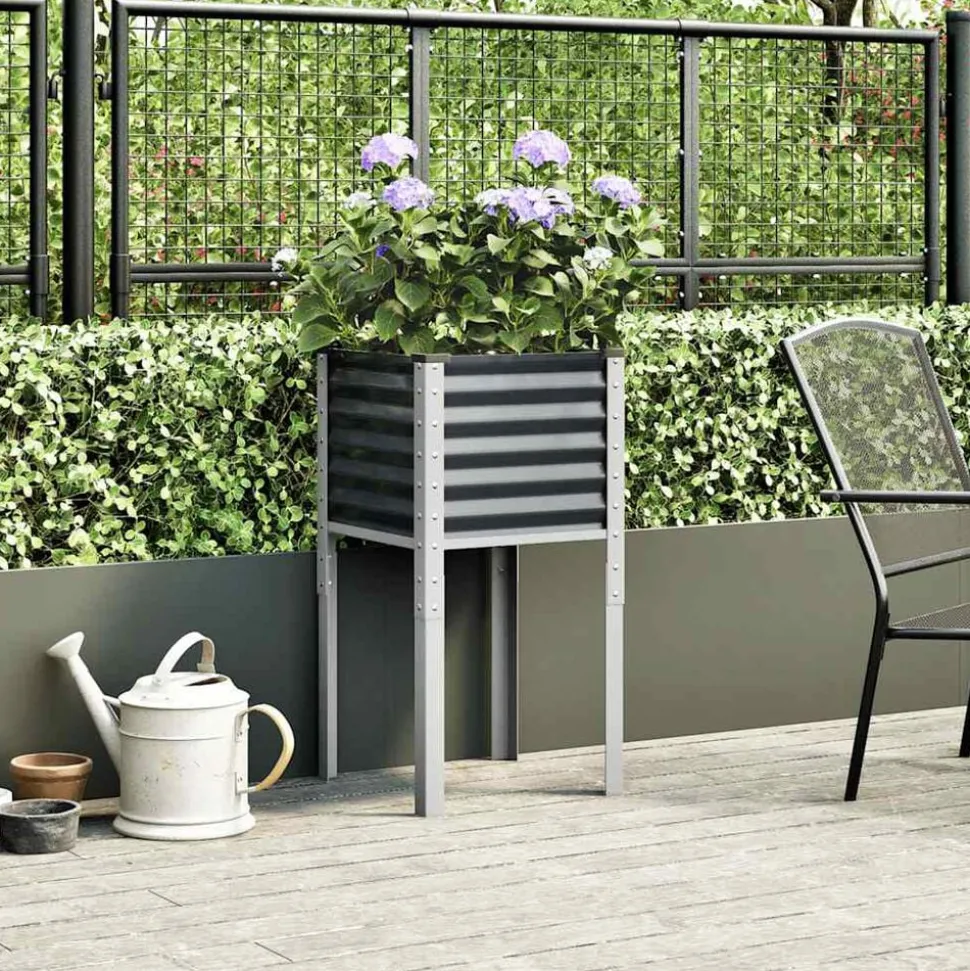 vidaXL Plantenbak Antraciet 45x45x88 cm Staal