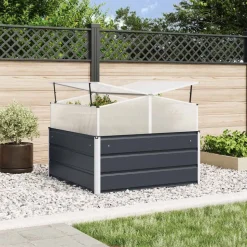 vidaXL Plantenbak Antraciet 100 x 100 x 77 cm Gegalvaniseerd staal