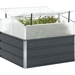 vidaXL Plantenbak Antraciet 100 x 100 x 77 cm Gegalvaniseerd staal