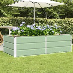 vidaXL Plantenbak Groen 160 x 80 x 45 cm Staal