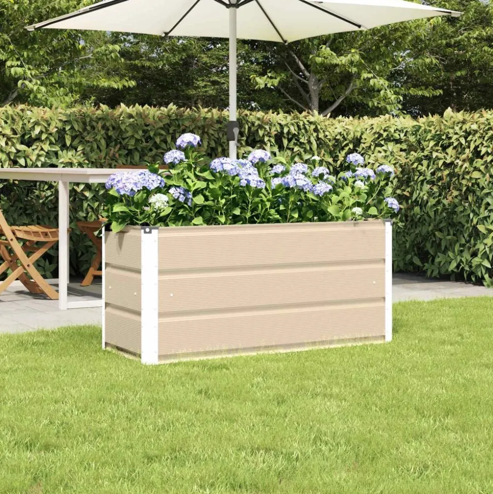vidaXL Plantenbak Ivoor 100 x 40 x 45 cm Staal