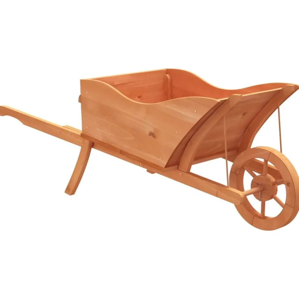 vidaXL Plantenbak kruiwagen 128x45,5x43 cm massief vurenhout