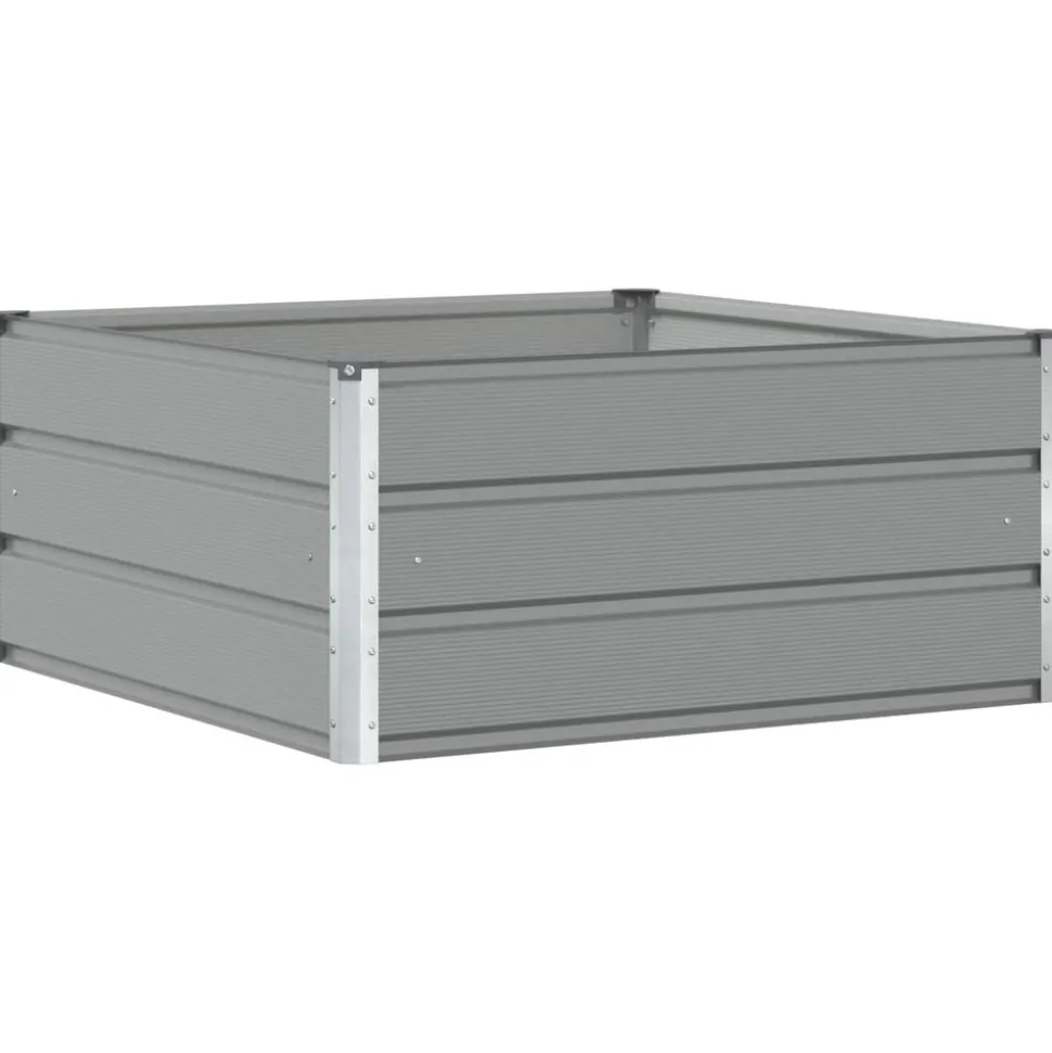vidaXL Plantenbak Lichtgrijs 100 x 100 x 45 cm Staal