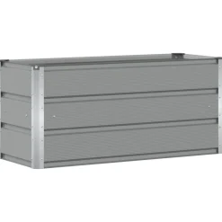 vidaXL Plantenbak Lichtgrijs 100 x 40 x 45 cm Staal
