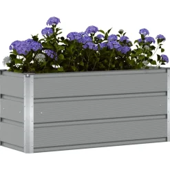 vidaXL Plantenbak Lichtgrijs 100 x 40 x 45 cm Staal