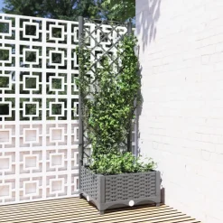 vidaXL Plantenbak met latwerk 40x40x121,5 cm polypropeen