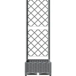 vidaXL Plantenbak met latwerk 40x40x121,5 cm polypropeen