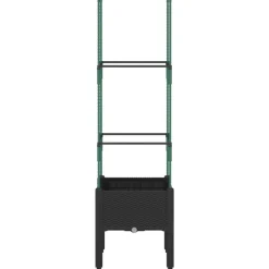 vidaXL Plantenbak met latwerk 40x40x142,5 cm polypropeen zwart