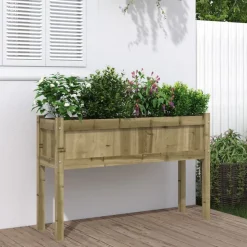vidaXL Plantenbak met poten 110x31x70 cm geïmpregneerd grenenhout