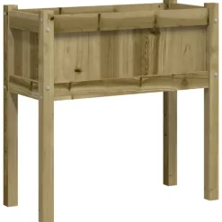 vidaXL Plantenbak met poten 70x31x70 cm geïmpregneerd grenenhout
