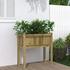 vidaXL Plantenbak met poten 70x31x70 cm geïmpregneerd grenenhout
