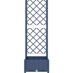 vidaXL Plantenbak met trellis blauwgrijs 40x40x121,5 cm PP