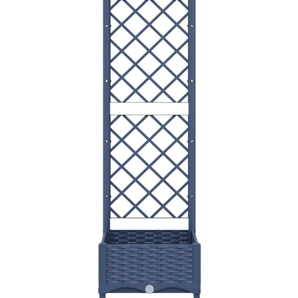 vidaXL Plantenbak met trellis blauwgrijs 40x40x121,5 cm PP