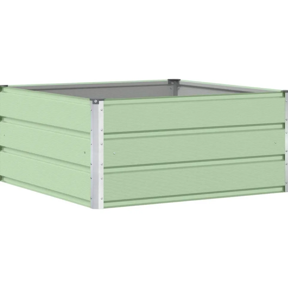 vidaXL Plantenbak Pastelgroen 100 x 100 x 45 cm Staal