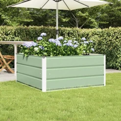 vidaXL Plantenbak Pastelgroen 100 x 100 x 45 cm Staal