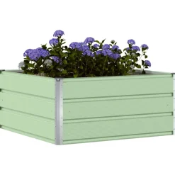 vidaXL Plantenbak Pastelgroen 100 x 100 x 45 cm Staal