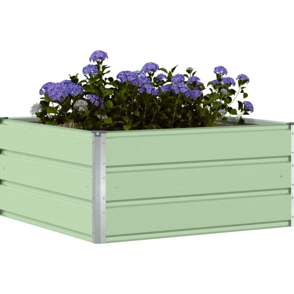 vidaXL Plantenbak Pastelgroen 100 x 100 x 45 cm Staal